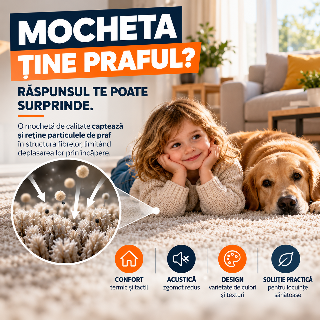 Mocheta ține praful?